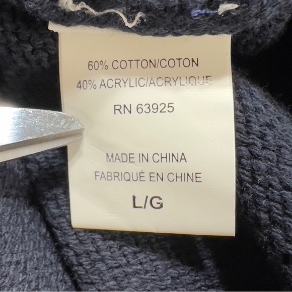 RETROFIT Mock Neck Quarter Zip Mens Large Sweater Navy - Picture 10 of 12